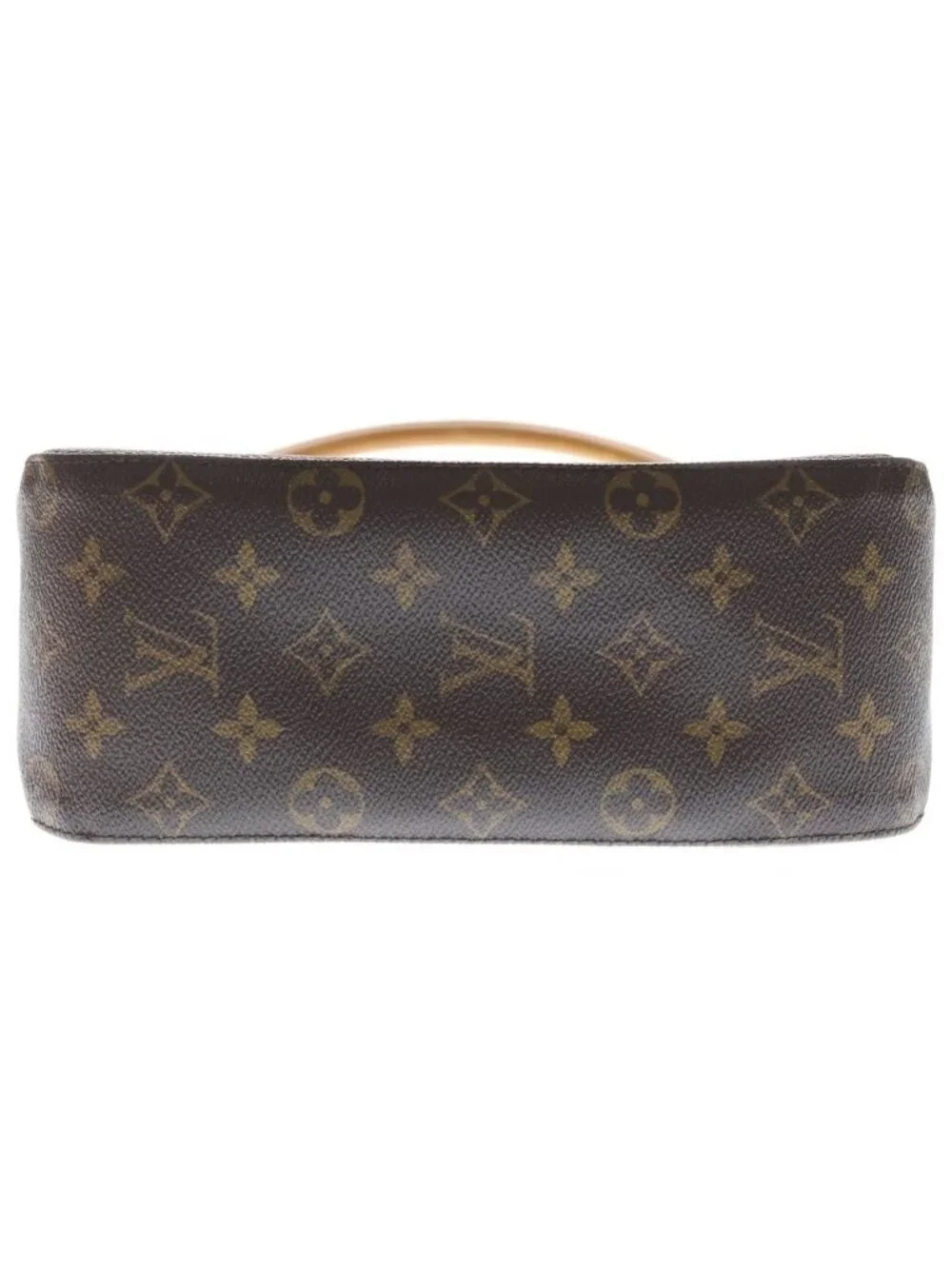 Louis Vuitton Monogram Looping Shoulder Bag Brown Leather Gold